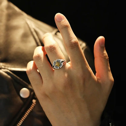 925 Sterling Silver Vintage North Star Ring