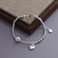 925 Sterling Silver Zircon Love Heart Bracelet