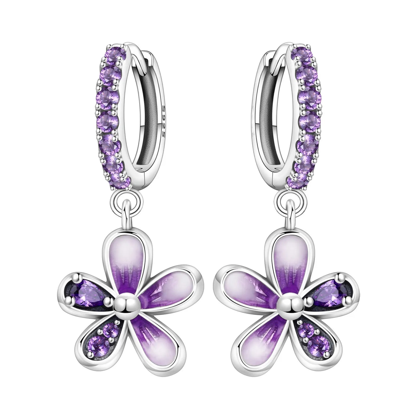 Original S925 Blue Iris Flower Earrings