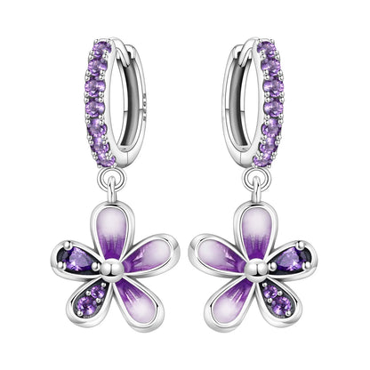 Original S925 Blue Iris Flower Earrings