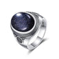 Vintage S925 Sterling Silver Ring with Natural Moonstone Stone