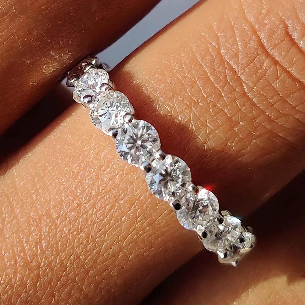 S925 5mm D Color Moissanite Ring