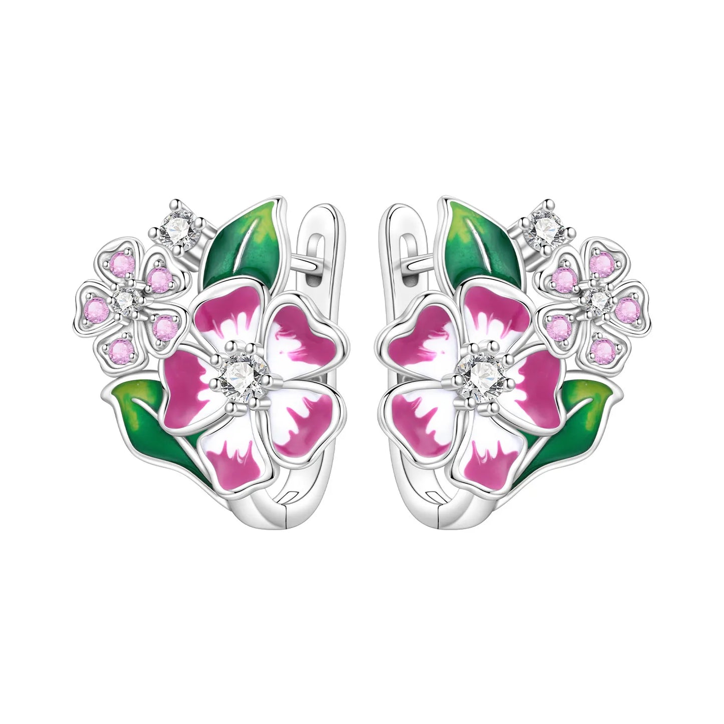 Original S925 Blue Iris Flower Earrings
