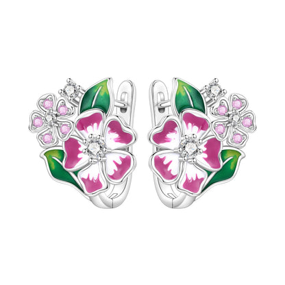 Original S925 Blue Iris Flower Earrings