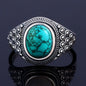 S925 Sterling Silver With Natural Turquoise Stone Rings