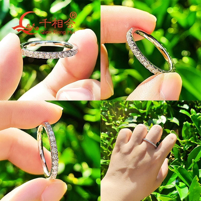 White Round Moissanite Diamond Ring