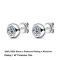 18K S925 Round Bezel 0.3/0.5CT Moissanite Earrings