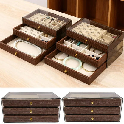 Walnut Multi-Functional Jewelry Storage Box