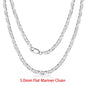 925 Sterling Silver Italian Flat Mariner Chain