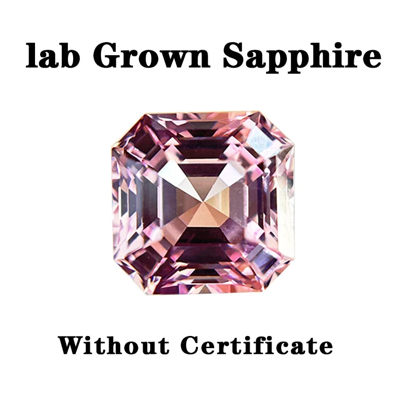 Lab Grown Sapphire, Pink Colour, Asscher Cut
