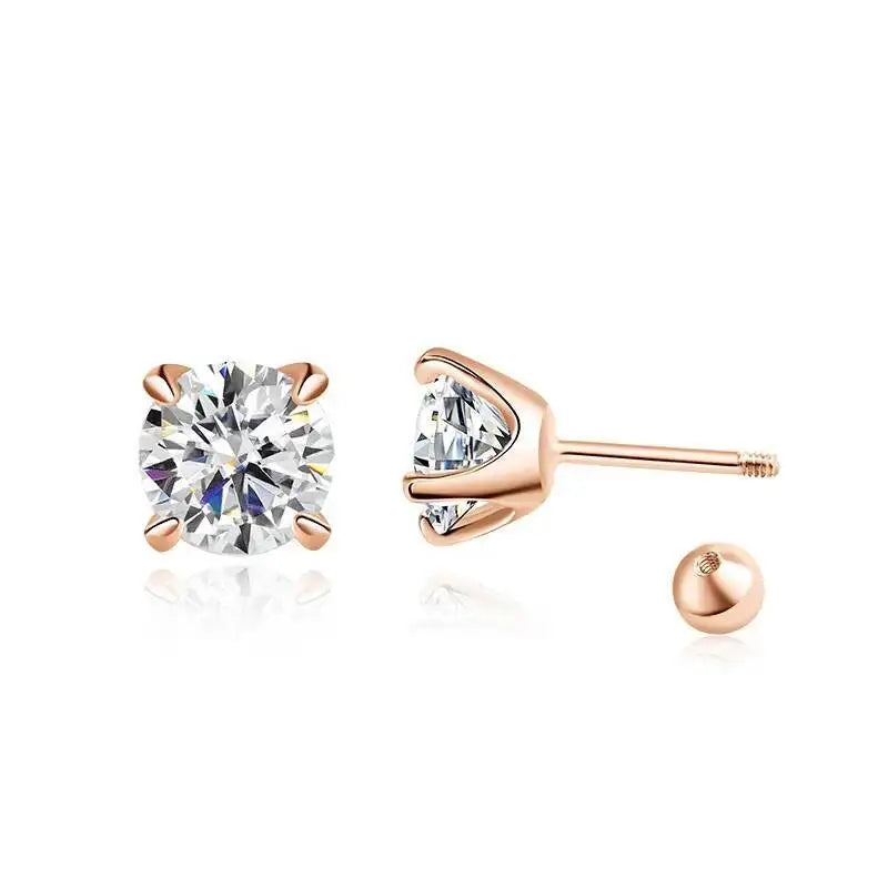 S925 GRA Certified Moissanite Stud Earrings