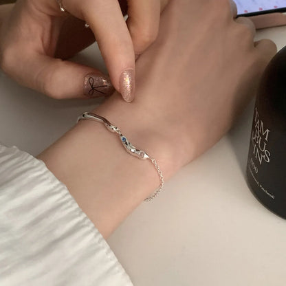 925 Sterling Silver Zircon Love Heart Bracelet