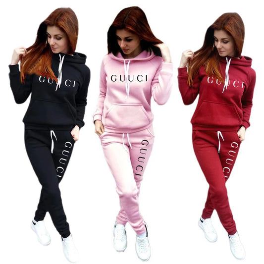 Casual Jogging Suit Female Outwear and Trousers