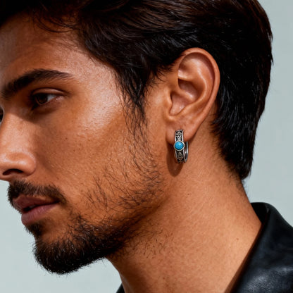 Vintage Totem Hoop Earrings