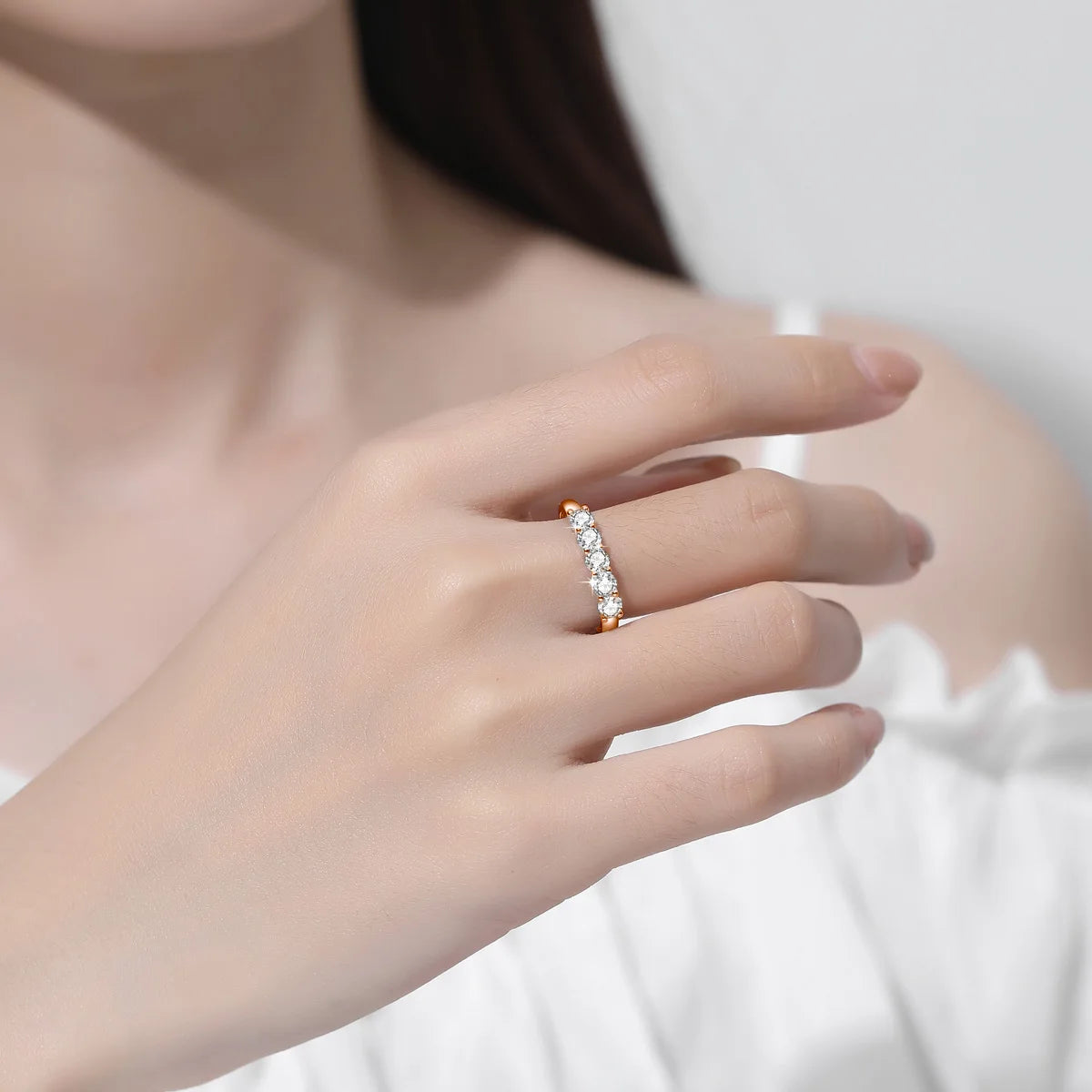 5pcs Moissanite Diamond Ring