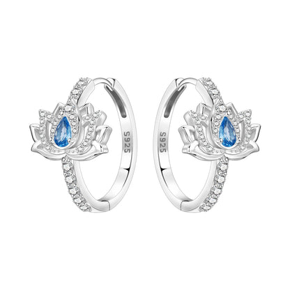 Original S925 Blue Iris Flower Earrings