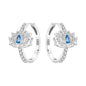 Original S925 Blue Iris Flower Earrings