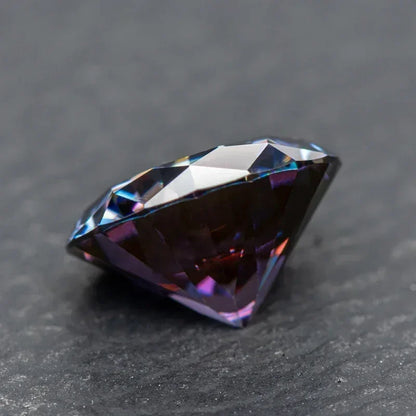 Round Cut Emperor Purple Colour Moissanite