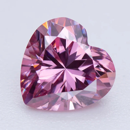 Moissanite Stone Heart Shape Pink Color VVS1 With Certificate