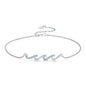 925 Sterling Silver Ocean Blue Wave Charm Anklet