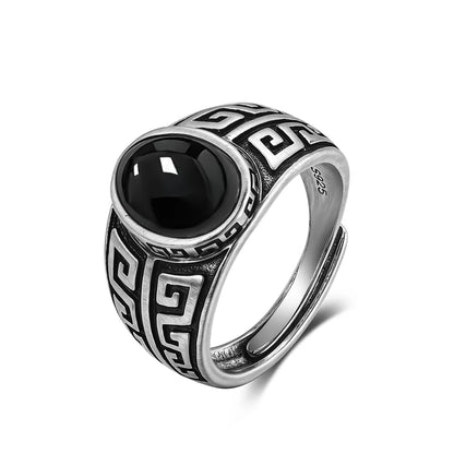 Vintage S925 Sterling Silver Ring with Natural Moonstone Stone
