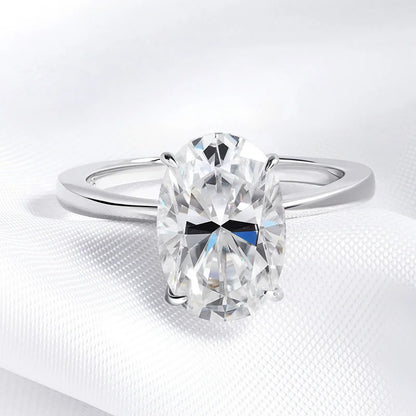 S925 4.5CT Oval Moissanite Ring