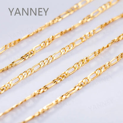 925 Silver 18K Gold 4mm Figaro Necklace