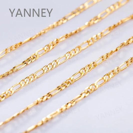 925 Silver 18K Gold 4mm Figaro Necklace