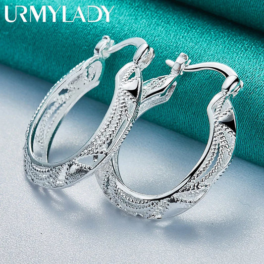 925 Sterling Silver Dragon Hollow Earrings