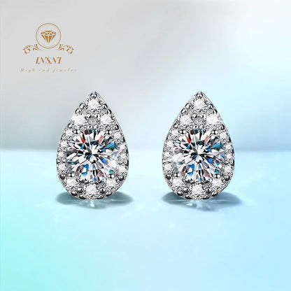 S925 1Ct D Color Pear Moissanite Earrings