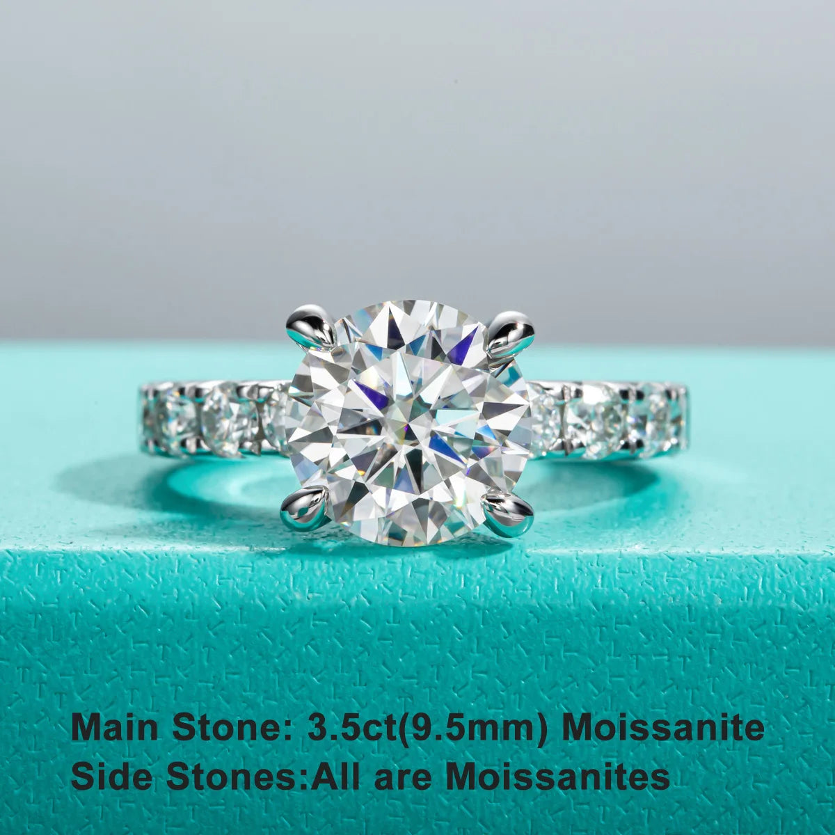 4.3ct D Color Moissanite Rings