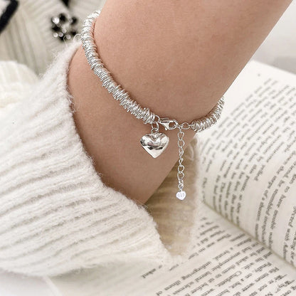 925 Sterling Silver Zircon Love Heart Bracelet