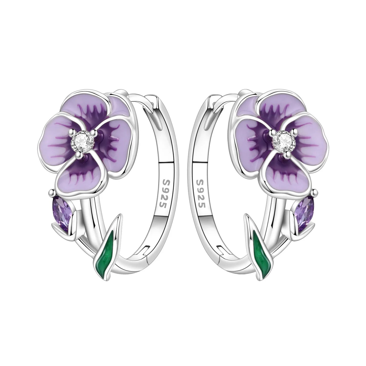 Original S925 Blue Iris Flower Earrings