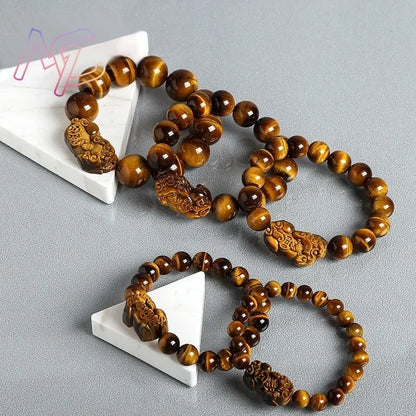 Natural Tiger Eye Pixiu Bracelet