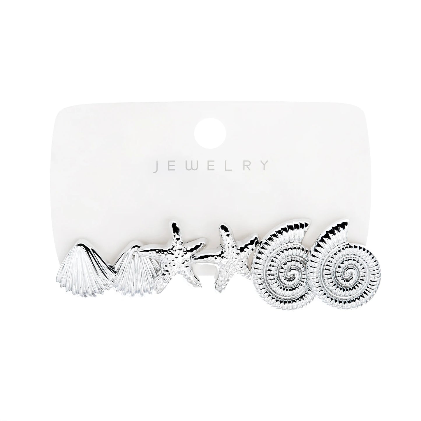 6pcs/Set Trendy Shell Starfish Stud Earrings
