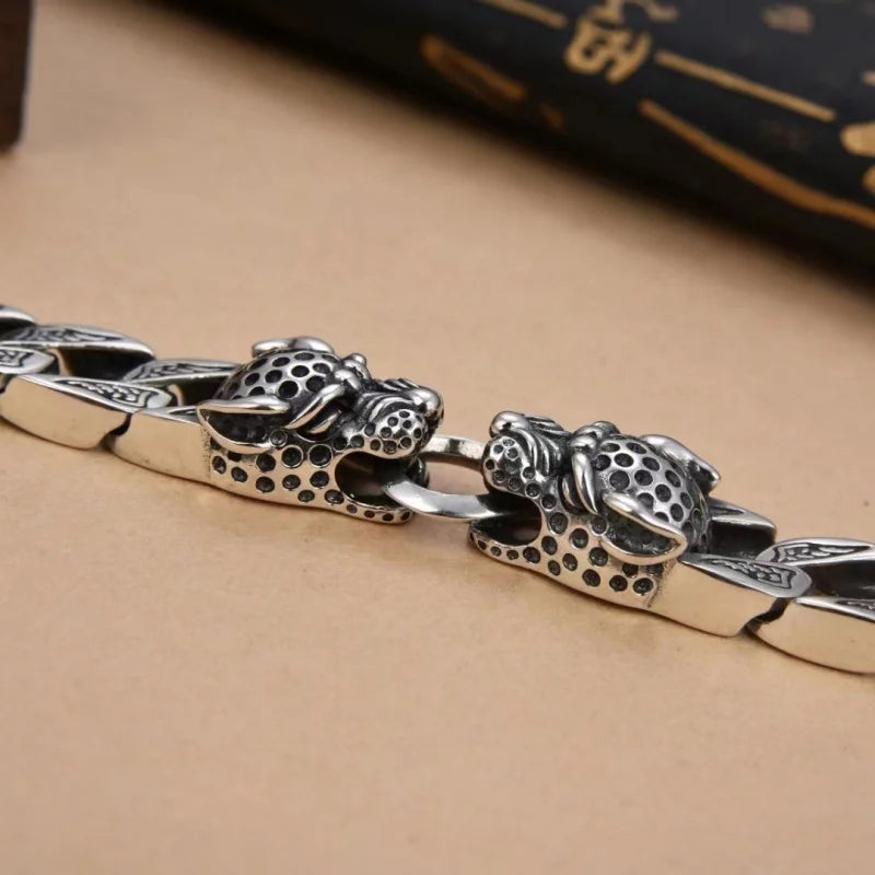 S925 Double Leopard Men's Bracelet