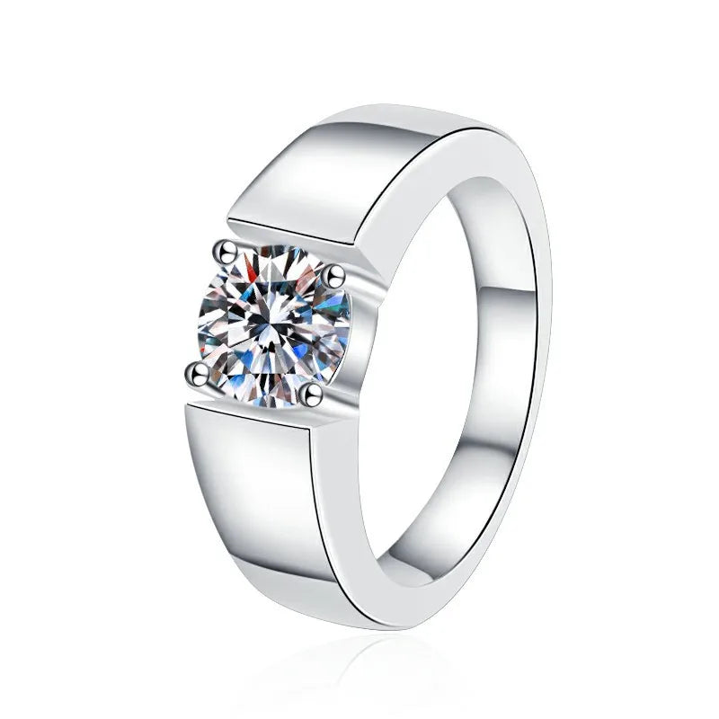 S925 Real Moissanite 18K White Gold plated Ring