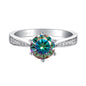 Green Moissanite Ring for Women