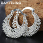 925 Sterling Silver Fine Hollow Round Hoop Earrings