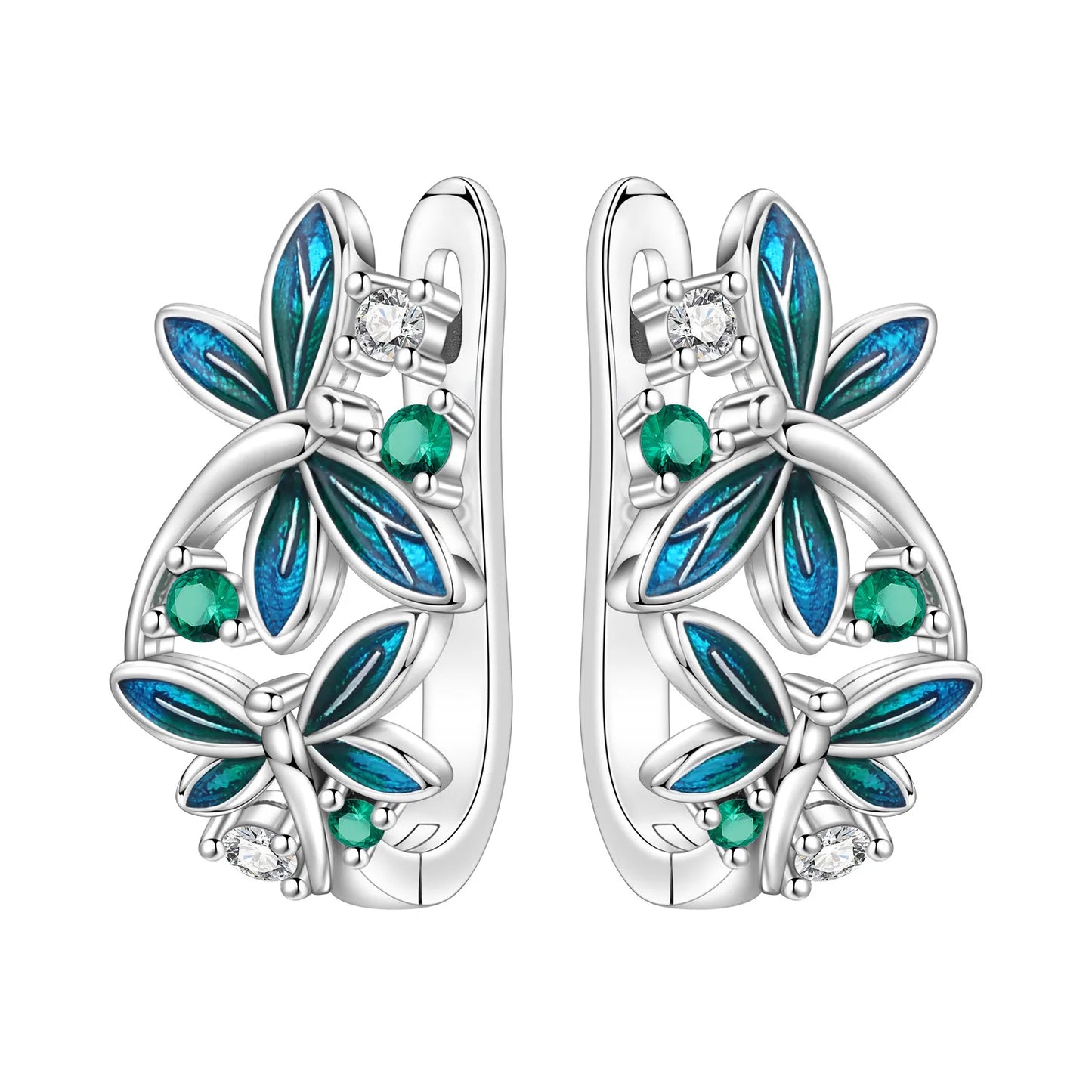 Original S925 Blue Iris Flower Earrings