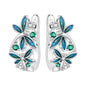 Original S925 Blue Iris Flower Earrings
