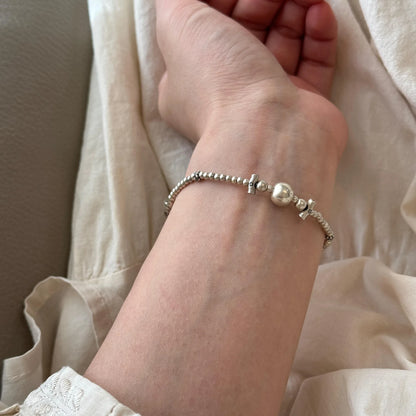S925 Beaded Geometric Bracelet