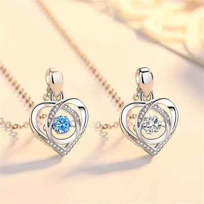 925 Sterling Silver Heart Necklace & Bracelet Set