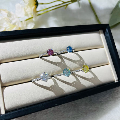 Green Moissanite Ring for Women