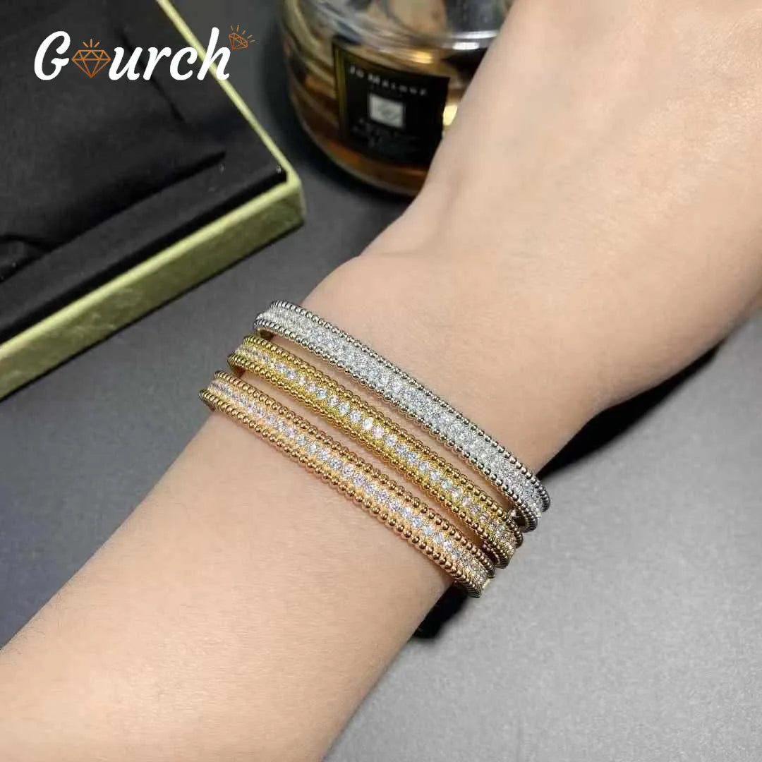 2mm Moissanite Bracelet in 925 Sterling Silver 18K Gold Plated
