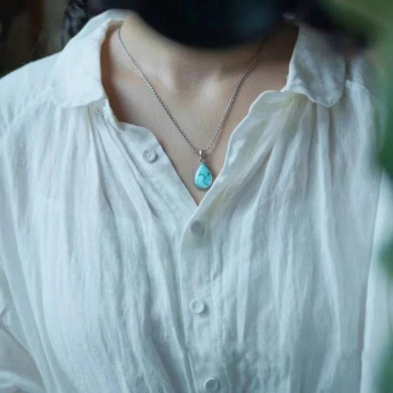 Antique Silver 925 Turquoise Necklaces
