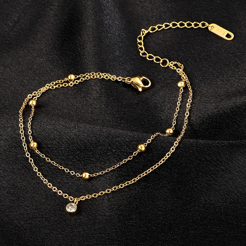 Stainless Steel Anklet 18K Gold-plated