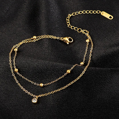 Stainless Steel Anklet 18K Gold-plated