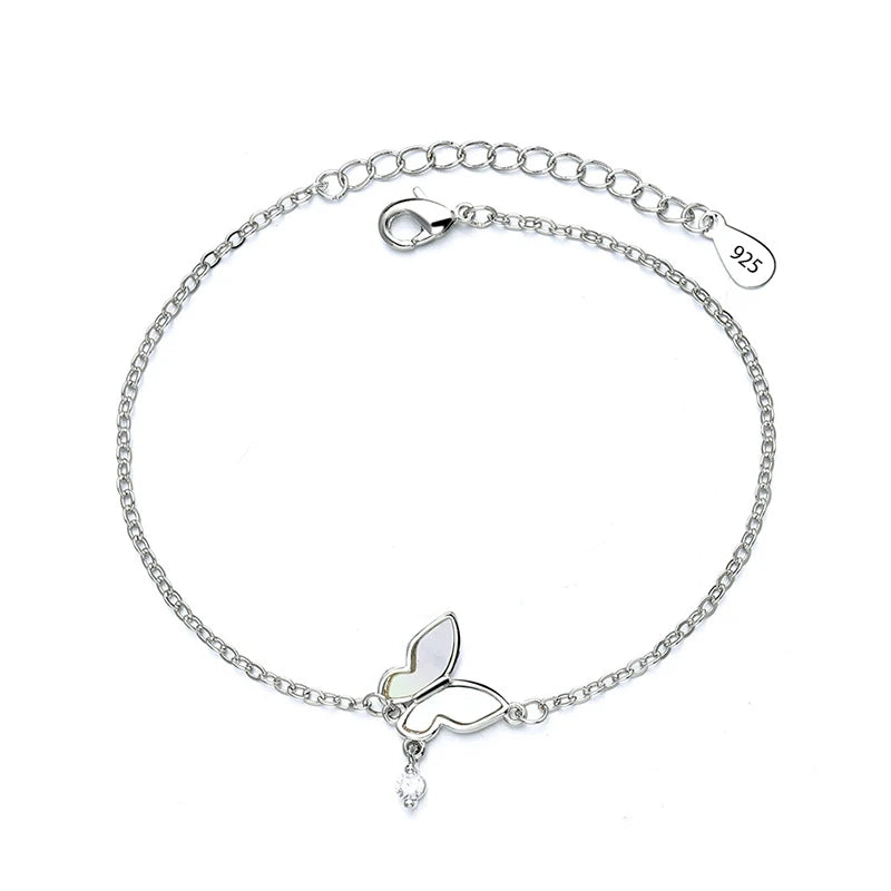 925 Sterling Silver Zircon Love Heart Bracelet