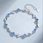 925 Sterling Silver Heart Shaped Necklace Bracelet Set
